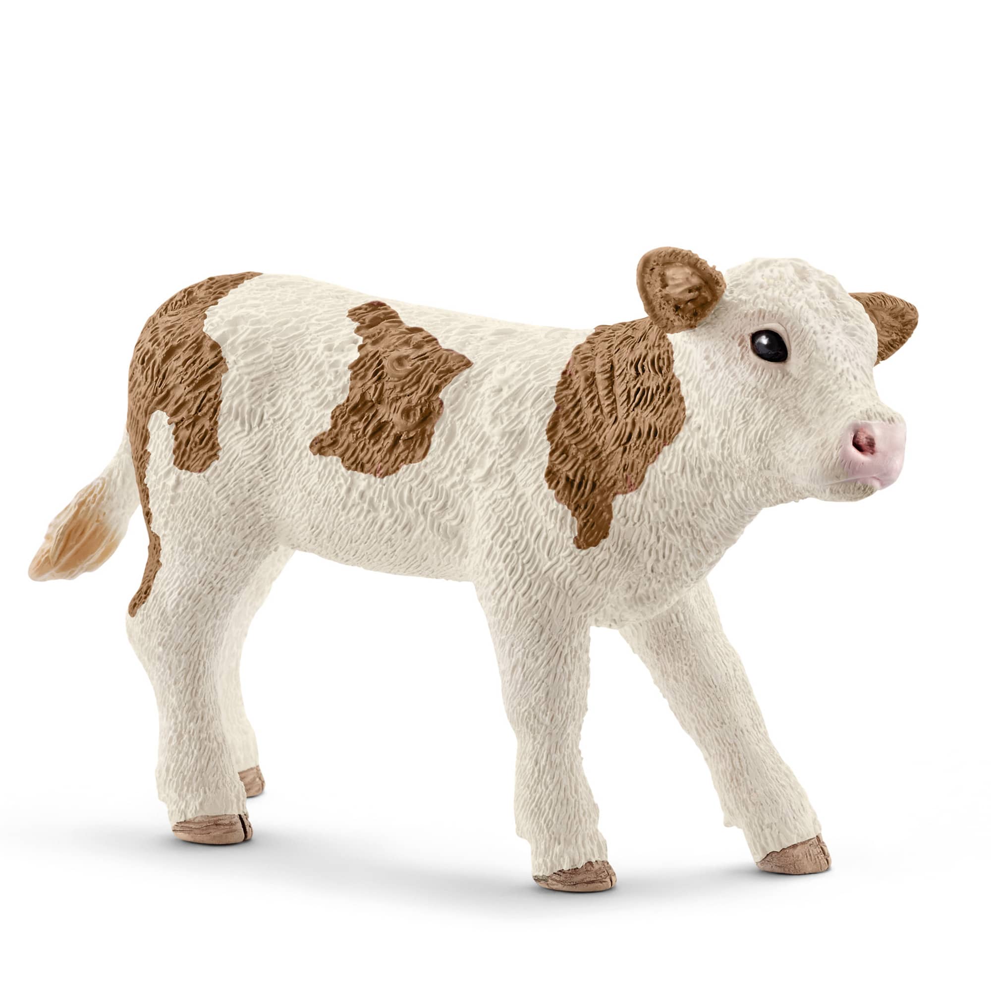 SCHLEICH Vitello Pezzato Rosso - Modellino Mucca Farm World - immagine 1