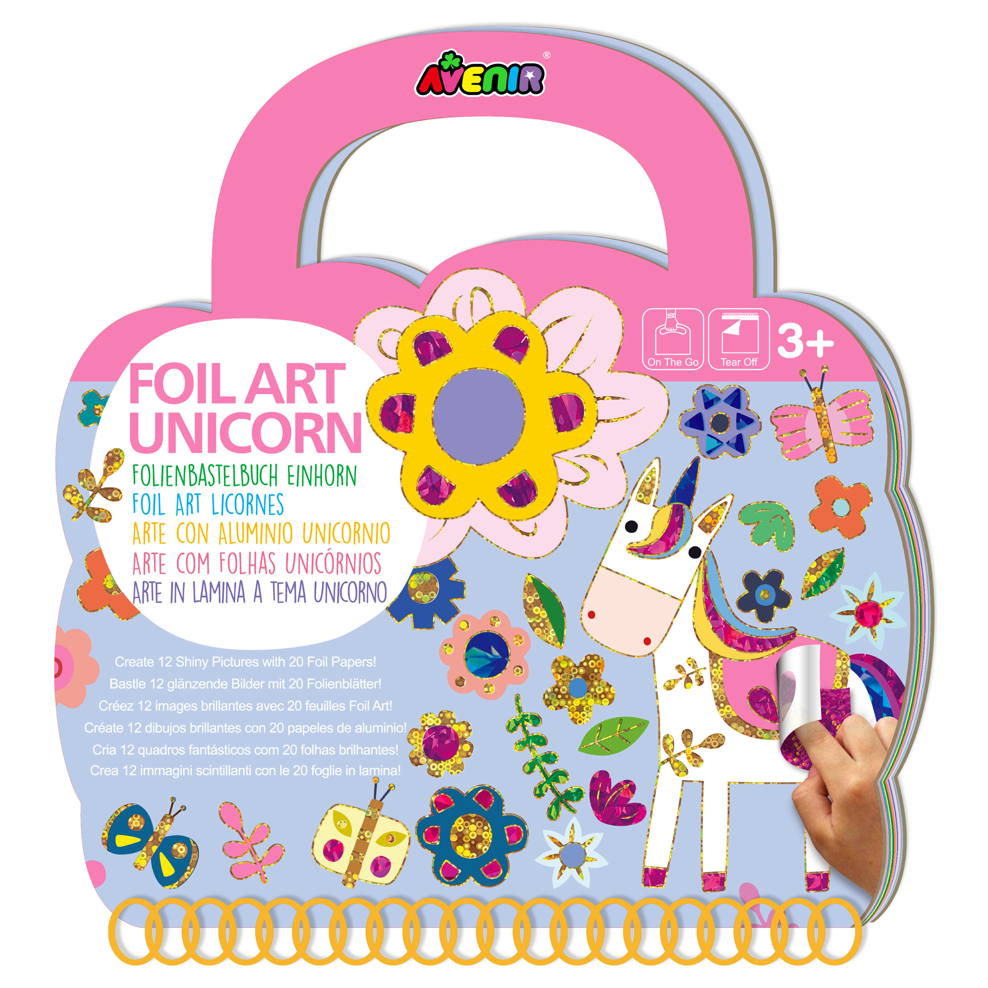AVENIR Blocco Foil Art Unicorno - Kit Creativo Decorazione Lamina - immagine 1